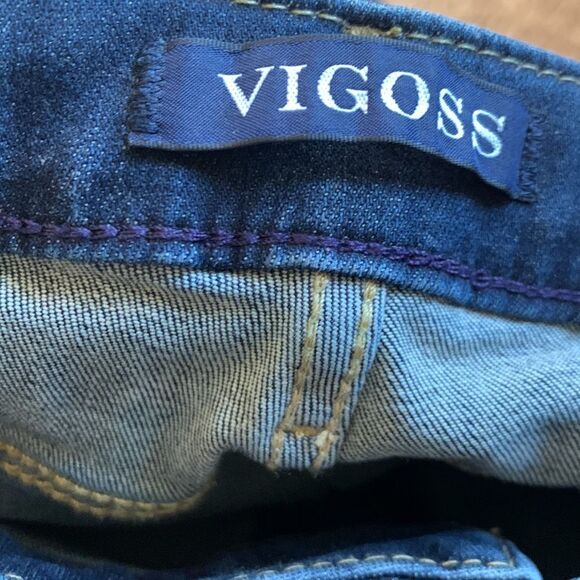 Vigoss Thompson Tomboy Distressed Dark Wash Stretch Classic Fit Jeans Sz 31 - Picture 8 of 11